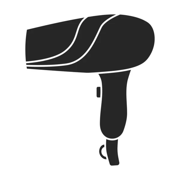 Secador de cabelo vetor icon.Black, ícone vetor simples isolado no secador de cabelo de fundo branco  . —  Vetores de Stock