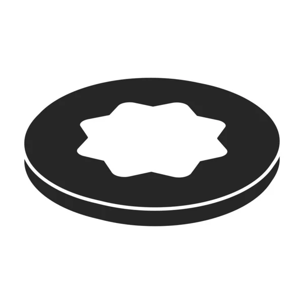 Biscuit cookie vector icon.Black, icono de vector simple aislado en el fondo blanco galleta de galleta . — Archivo Imágenes Vectoriales