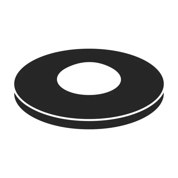 Biscoito cookie vetor icon.Black, ícone vetorial simples isolado no biscoito fundo branco . — Vetor de Stock