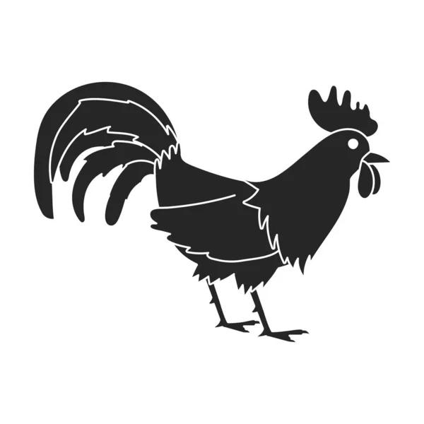 Coq d'icône vectorielle animale.Noir, icône vectorielle simple isolé sur fond blanc coq d'animal . — Image vectorielle