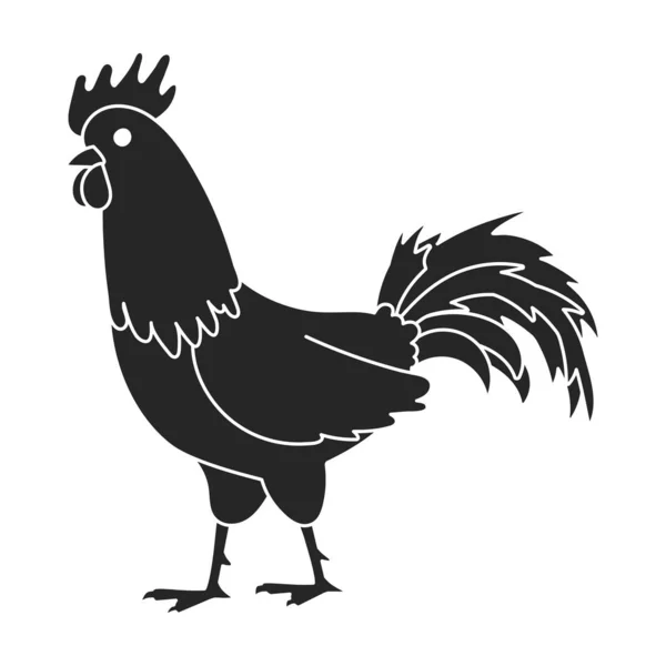 Polla de animal vector icon.Black, icono de vector simple aislado sobre fondo blanco polla de animal . — Vector de stock