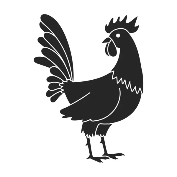 动物传病媒介图标.黑色,简单的传病媒介图标,孤立在动物的白色背景公鸡上. — 图库矢量图片