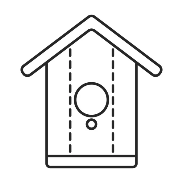 Значок вектора Birdhouse. Иконка вектора контура, выделенная на белом фоне скворечника . — стоковый вектор
