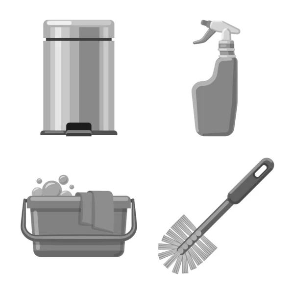 Vector illustration of cleaning and service symbol. Set of cleaning and household stock vector illustration. — Stock Vector