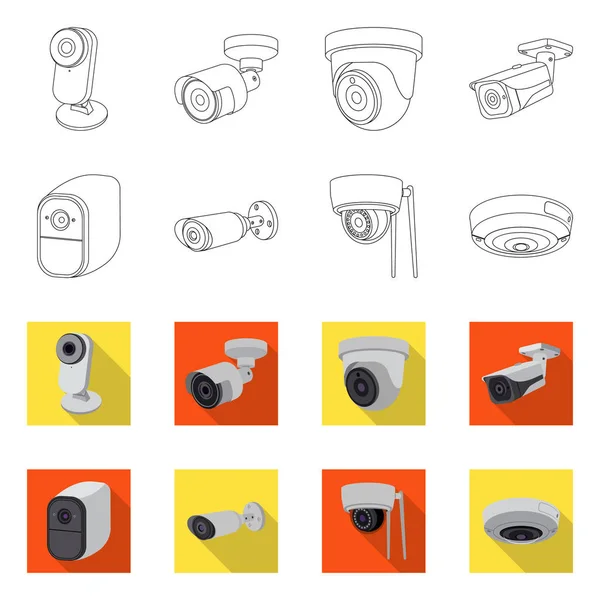 Objeto aislado de cctv e icono de la cámara. Colección de cctv y sistema de stock símbolo para web . — Vector de stock