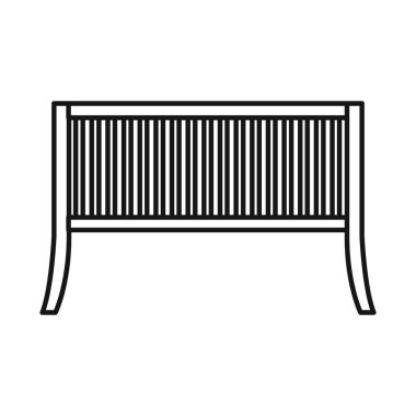 Kürsü ve mobilya ikonunun vektör tasarımı. Stok için bank ve koltuk vektör simgesi grafiği.