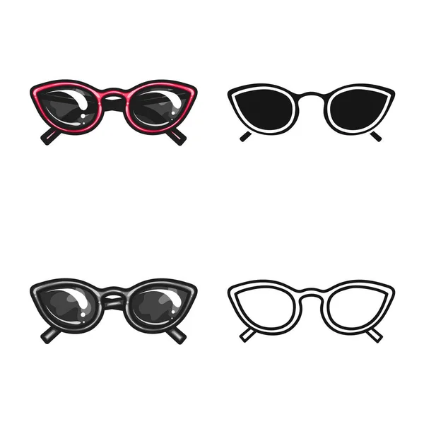안경 과 선글라스의 벡터 그림. 안경의 그래픽 과 주식을 위한 안경 벡터 아이콘. — 스톡 벡터