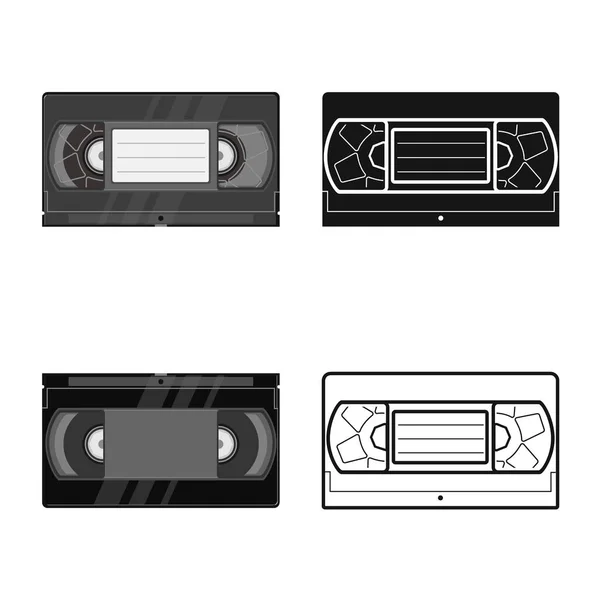Vector ontwerp van videoband en videocassette icoon. Web element van videoband en rol voorraad vector illustratie. — Stockvector