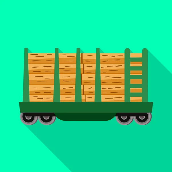 Objeto aislado de vagón y símbolo de contenedor. Gráfico de ilustración vectorial de vagones y material de transporte . — Vector de stock