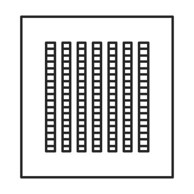 Havalandırma ızgara vektör simgesi. Taslak, çizgi vektör simgesi beyaz arkaplan havalandırma ızgarasında izole edildi.