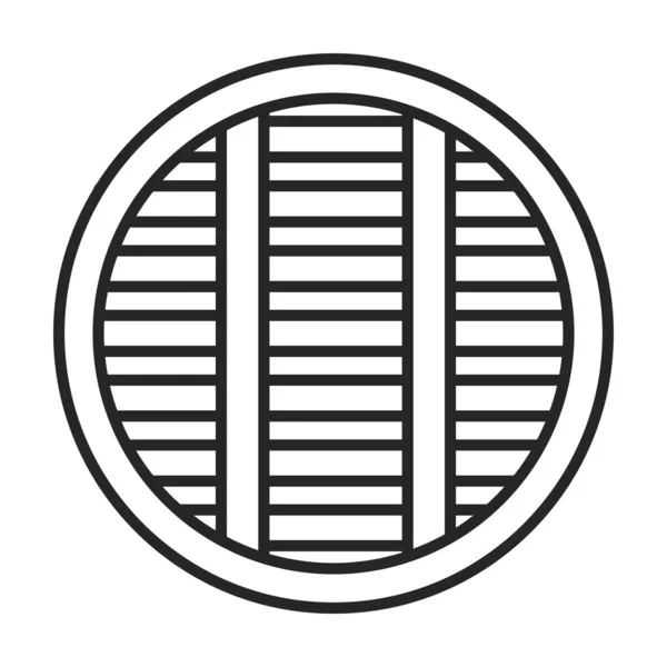 Ikona wektora kratki wentylacyjnej Kontur, ikona wektora linii izolowana na białym kratce wentylacyjnej tła. — Wektor stockowy