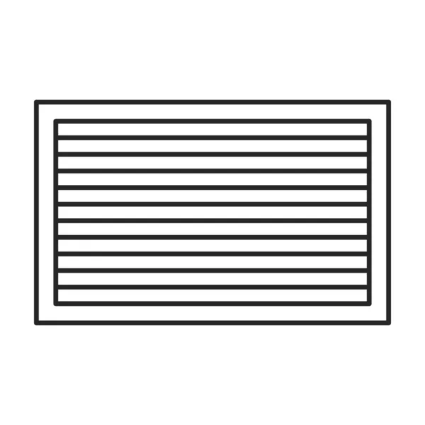 Vetor de grade de ventilação icon.Outline, ícone de vetor de linha isolado na grade de ventilação de fundo branco . — Vetor de Stock