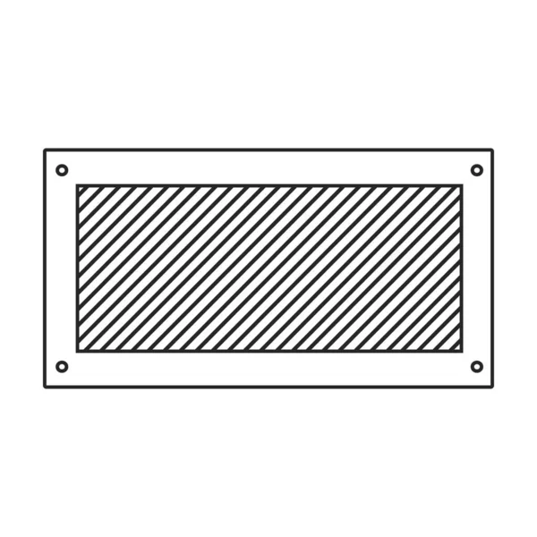 Icône vectorielle de grille de ventilation contour, icône vectorielle de ligne isolée sur la grille de ventilation de fond blanc . — Image vectorielle