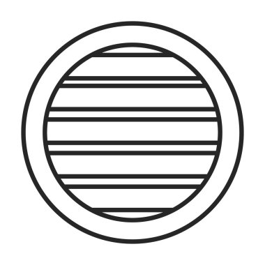 Havalandırma ızgara vektör simgesi. Taslak, çizgi vektör simgesi beyaz arkaplan havalandırma ızgarasında izole edildi.