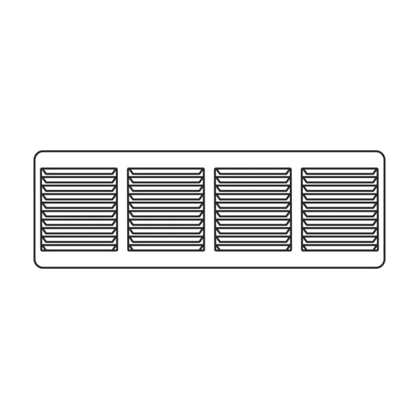 Lüftungsgitter Vektor icon.outline, Linienvektorsymbol isoliert auf weißem Hintergrund Lüftungsgitter. — Stockvektor