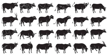 Cow of animal vector black set icon.Isolated black icon farm animal of cow.Vector illustration cattle for farm on white background.