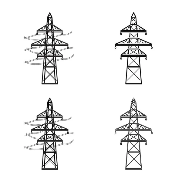 Projeto vetorial de pilar e ícone energético. Elemento Web do ícone do pilar e do vetor de estação para estoque . — Vetor de Stock