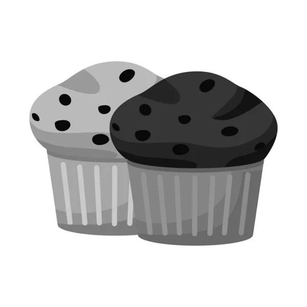 Vereinzeltes Objekt von Cupcake und Geburtstagslogo. Sammlung von Cupcake und Cake Stock Symbol für das Web. — Stockvektor