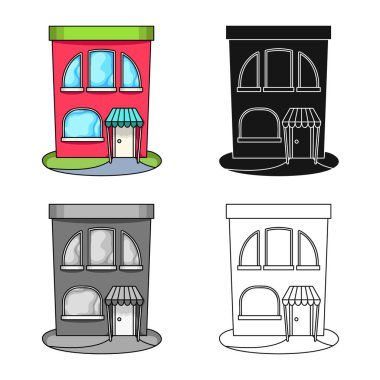 Kitabevi ve modern logonun izole nesnesi. Stok için kitapçı ve dükkan vektör simgesi kümesi.