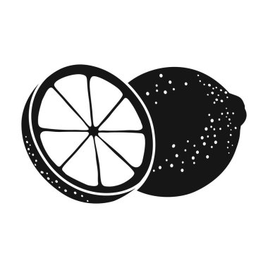 Limon vektör simgesi. Siyah vektör simgesi beyaz arkaplan limonunda izole edildi .