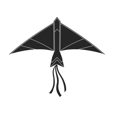 Uçurtma kuşu vektör simgesi. Siyah vektör simgesi beyaz arka plan uçurtma kuşunda izole edildi .