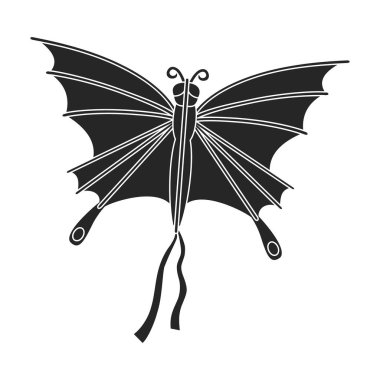 Uçurtma Kelebeği vektör simgesi. Siyah vektör simgesi beyaz arka plan uçurtma kelebeği üzerinde izole edildi .