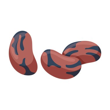 Fasulye vektör simgesi kırmızısı. Karikatür vektör simgesi fasulyenin beyaz arka planında izole edilmiş..