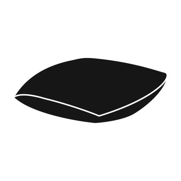 Pillow vector icon.Black vetor ícone isolado no travesseiro fundo branco  . — Vetor de Stock
