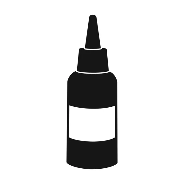 Spray voor neusvector icon.Black vector pictogram geïsoleerd op witte achtergrond spray voor nasale . — Stockvector