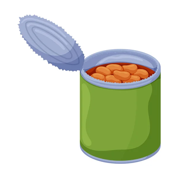 Can of bean vector icon.Cartoon vector icon isolated on white background can of bean . — Stock Vector