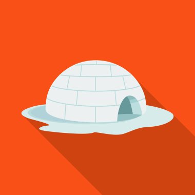 Buz igloo vektör simgesi. Düz vektör simgesi beyaz arkaplan buzu üzerinde izole edildi.