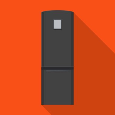 Mutfak buzdolabı vektör simgesi. Düz vektör simgesi beyaz arka plan mutfak buzdolabında izole edilmiş..
