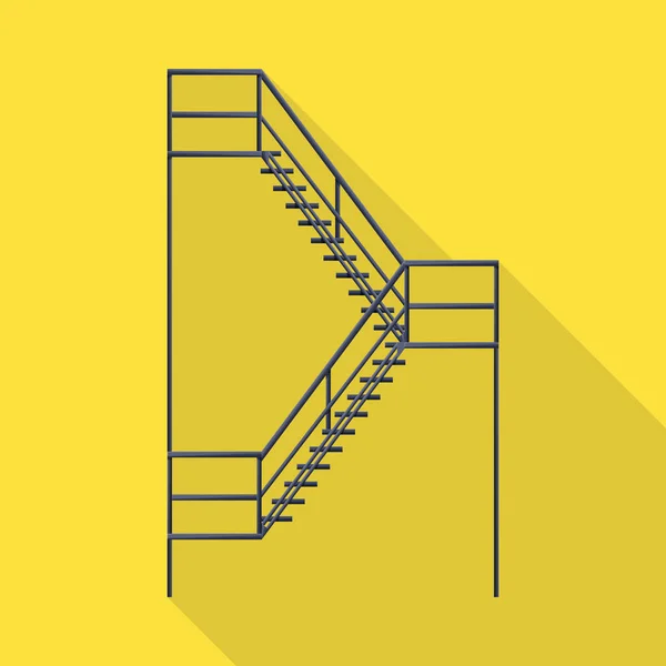 Metal merdiven vektör simgesi. Düz vektör simgesi beyaz arkaplan metal merdiven üzerinde izole edildi. — Stok Vektör