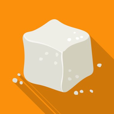 Cube of sugar vector icon.Flat vector icon isolated on white background cube of sugar.