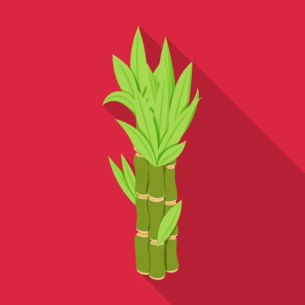 Ствол векторного сахарного тростника икона. Плоская векторная икона выделена на белом фоне стебля сахарного тростника  . — стоковый вектор
