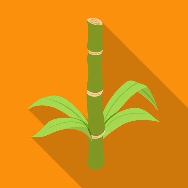 甘蔗载体图标的茎.甘蔗白色背景茎上的平面矢量图标 . — 图库矢量图片