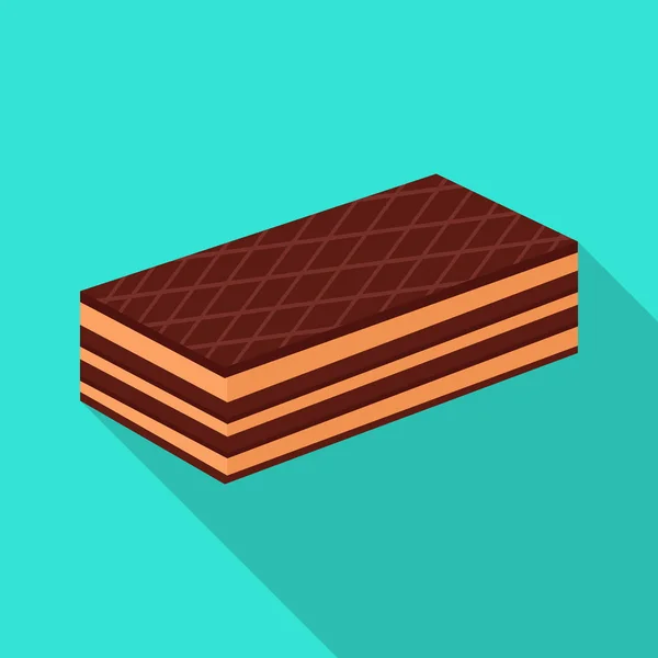Chocolate waffle vector icon.Flat vector icon isolated on white background chocolate waffle. — 스톡 벡터