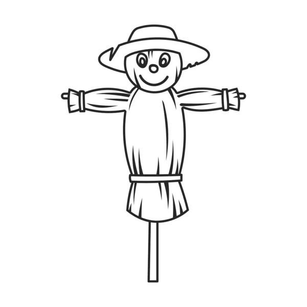 Scarecrow vetor icon.Outline vetor ícone isolado no espantalho fundo branco . —  Vetores de Stock