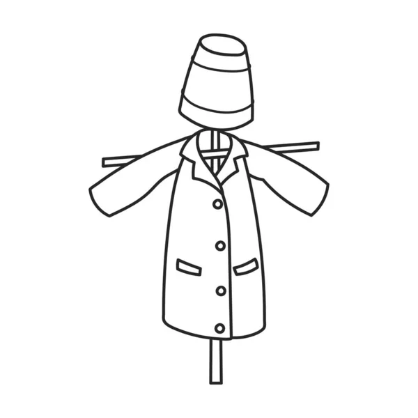Scarecrow vector icon.Outline vector icon isolated on white background scarecrow. — Stok Vektör