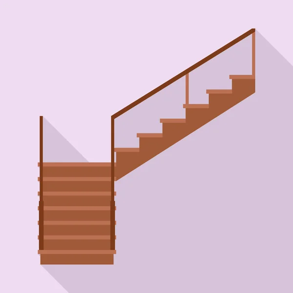 Wooden staircase vector icon.Flat vector icon isolated on white background wooden staircase. — Stock Vector