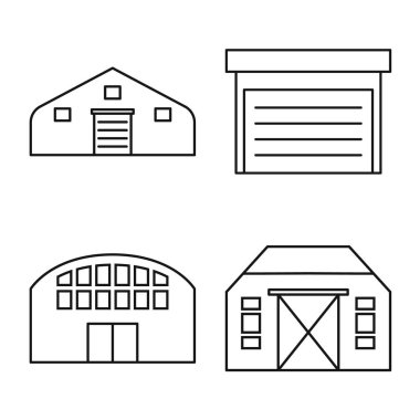 Isolated object of building and agricultural sign. Set of building and barn stock vector illustration.