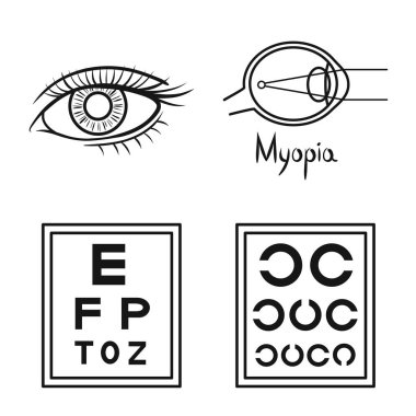 Isolated object of correction and optometry logo. Set of correction and vision stock vector illustration.