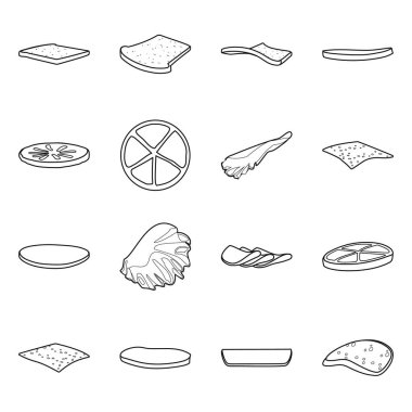 Fast food ve yemek tabelalarının vektör tasarımı. Fast food ve malzeme stok vektör çizimi.