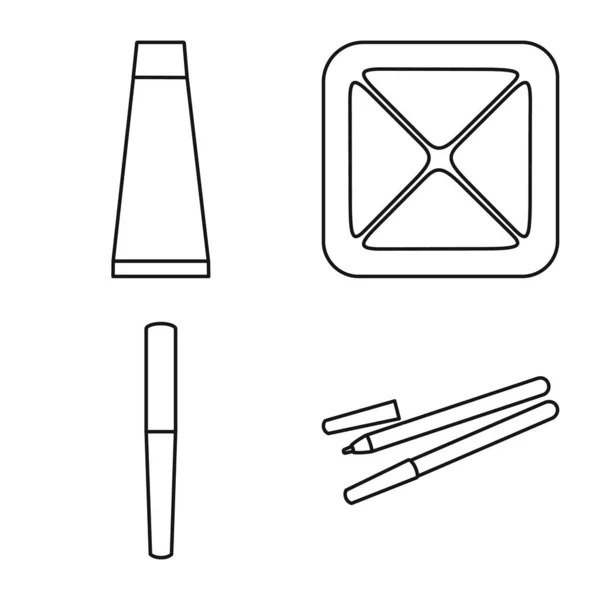 Vektor-Illustration von Make-up und Produkt-Symbol. Set von Make-up und Kosmetologie Aktiensymbol für Web. — Stockvektor