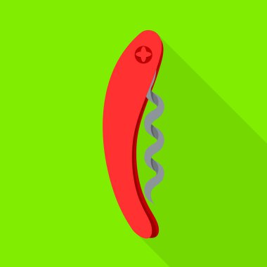 Tirbuşon dönüşlü ve gimlet sembollü ayrı bir nesne. Tirbüşon çevirme ve şarap stoku vektör illüstrasyonunun web ögesi.