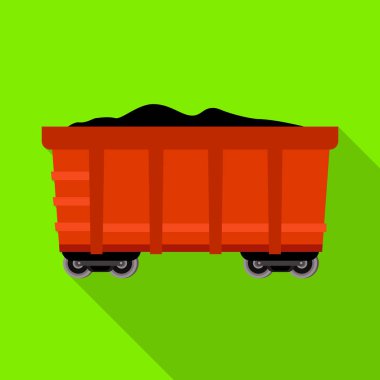 Isolated object of wagon and cargo icon. Web element of wagon and coal vector icon for stock.