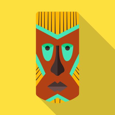 Tribal african mask vector icon.Flat vector icon isolated on white background tribal african mask.