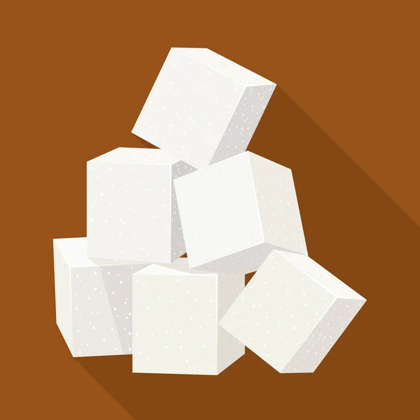 Objet isolé de cube et symbole de canne. Élément Web de cube et icône de vecteur de sucre pour le stock . — Image vectorielle