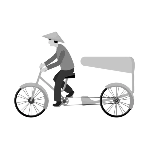 Vector illustratie van fiets en transport symbool. Set van fiets en fiets voorraad symbool voor web. — Stockvector