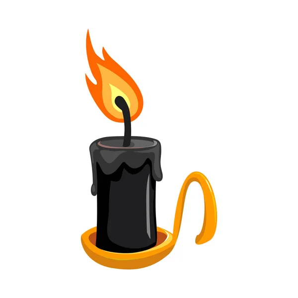 Isolated object of candle and candlestick symbol. Web element of candle and flame stock vector illustration. — 스톡 벡터